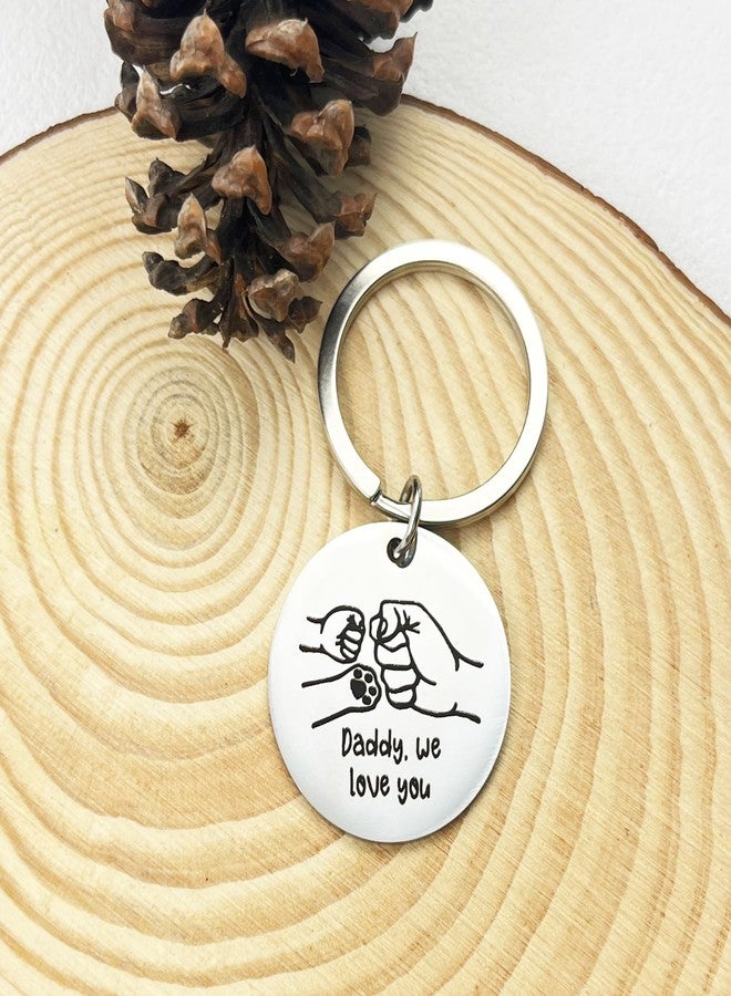 Dorla Cool Dad Birthday Gift Keychain Fist Bump with Paw Cute Keychain First Fathers Day Key Ring Best Daddy Gifts Ideas for Husband (one Child one pet) - Image 4